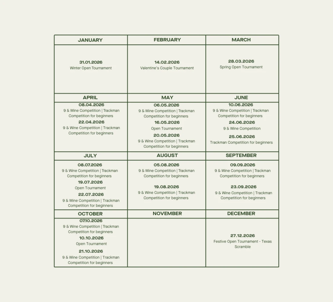 Golf Calendar 2026